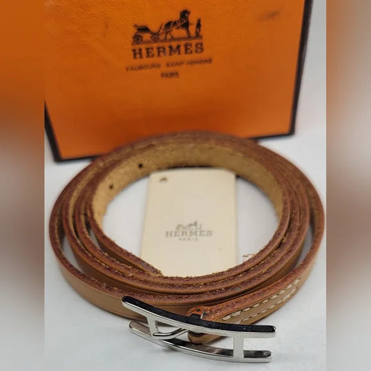 Hermes Hapi Brown Leather Bracelet
