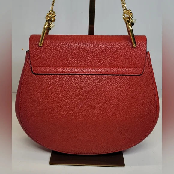 Chloe Drew Red Lambskin Crossbody Bag