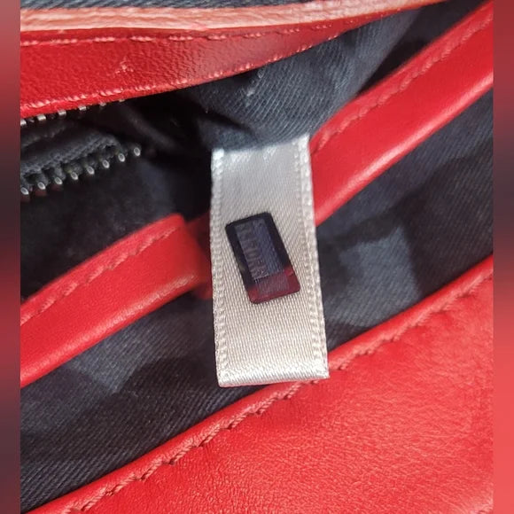 Jimmy Choo Red Leather Star Studded Derek Pouch
