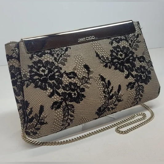 Jimmy Choo Calfskin Lace Camille Clutch