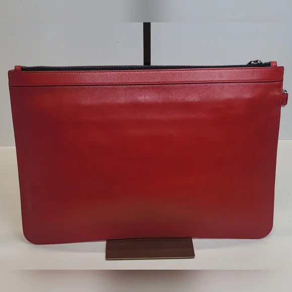 Jimmy Choo Red Leather Star Studded Derek Pouch