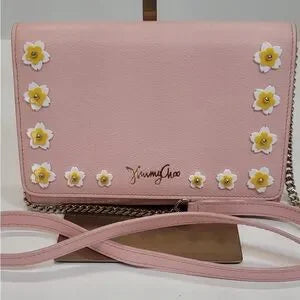 NWT Jimmy Choo pink leather daisy crossbody bag