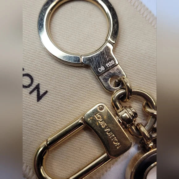 Louis Vuitton LV Tortise Shell Resin Lock & Key Confidence Bag Charm / Keychain