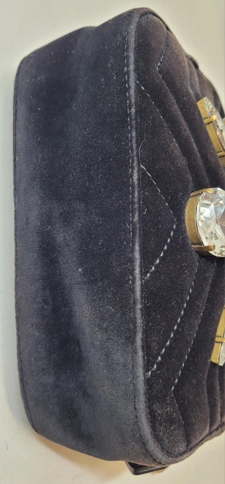 Gucci GG Marmont Black Velvet Crystal Embellished Crossbody Bag