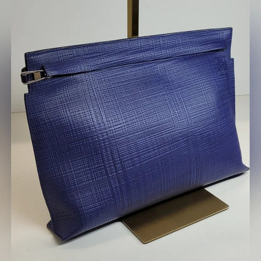 Loewe Blue Leather T Pouch / Clutch
