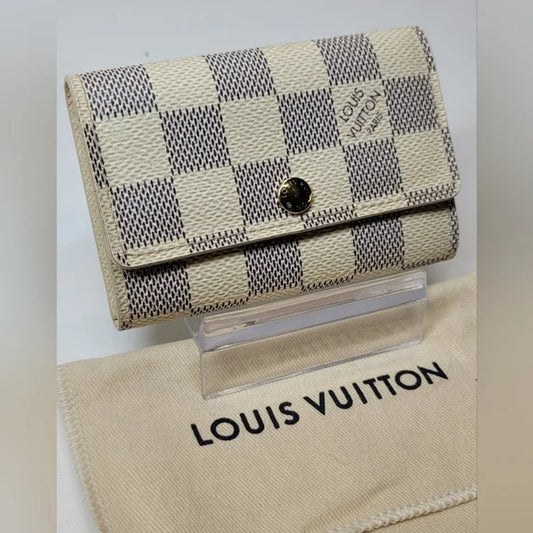 Louis Vuitton White Damier Azur 6 Key Holder