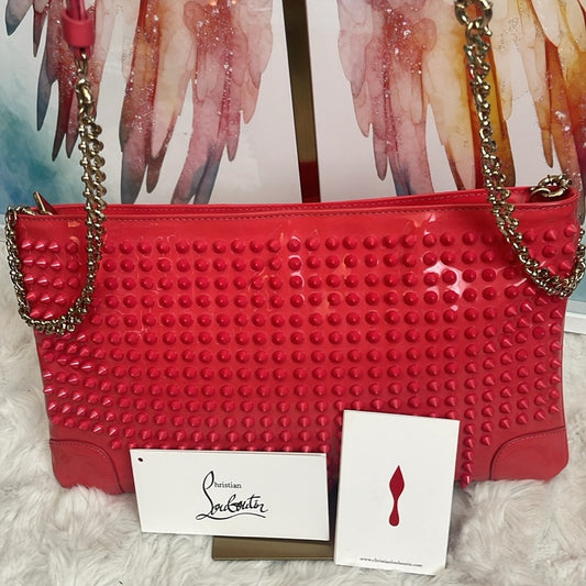 CHRISTIAN LOUBOUTIN large pink/coral crossbody/clutch bag