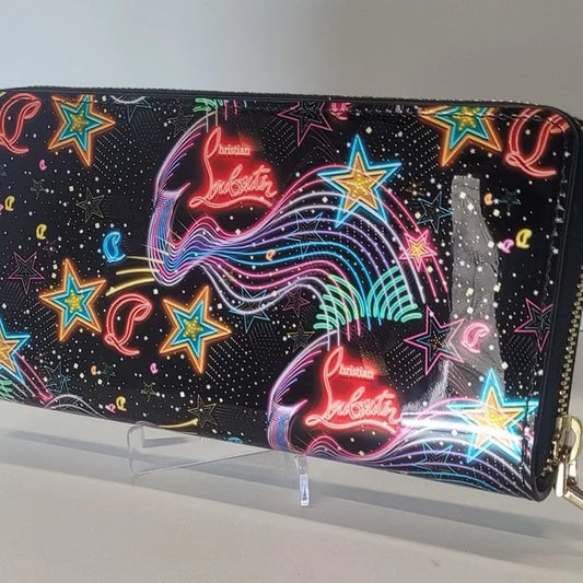 NWOT-Christian Louboutin Patent Starlight 2023 limited edition zippy wallet
