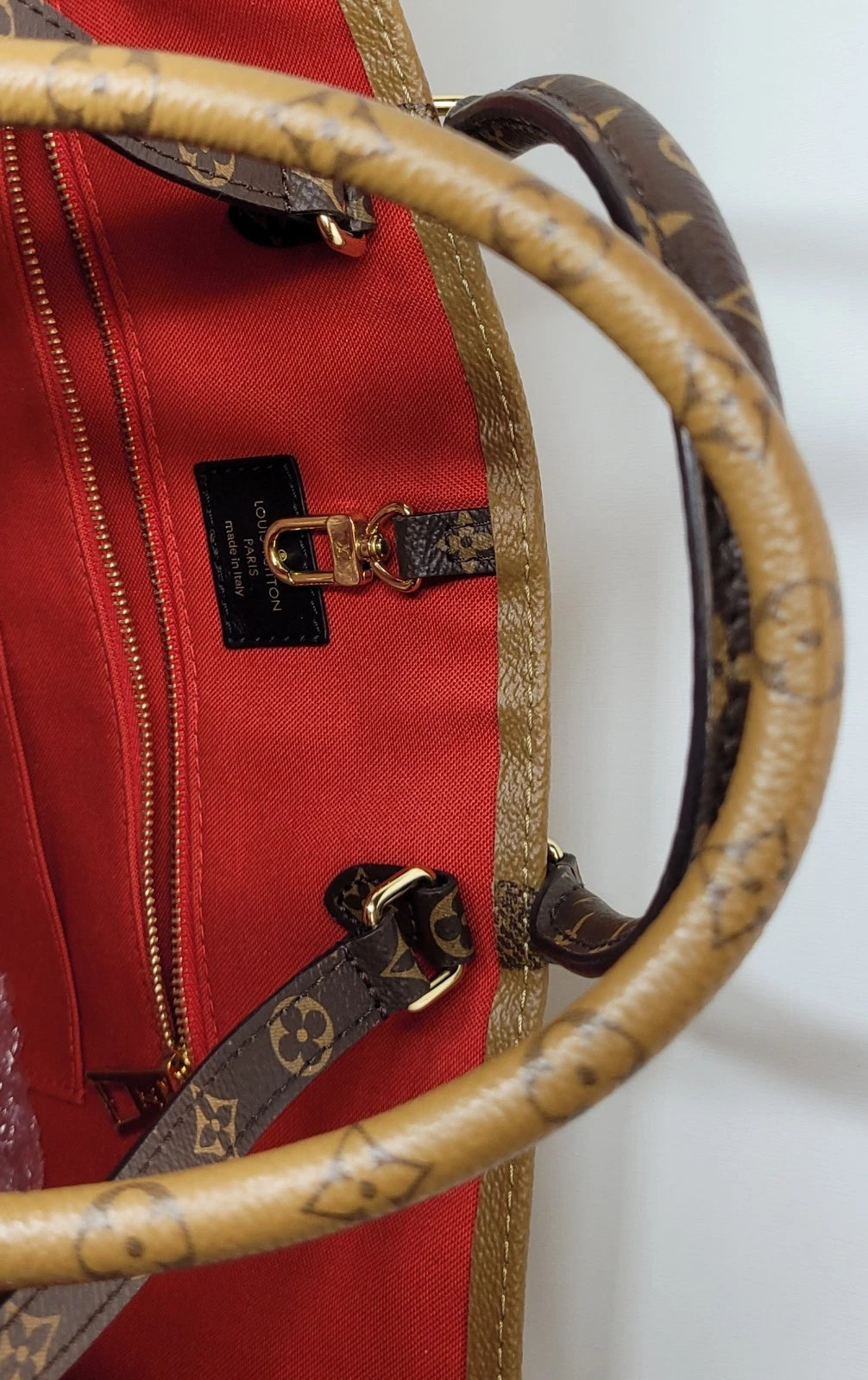 Louis Vuitton On The Go Reverse GM Tote Bag Plus Dustbag