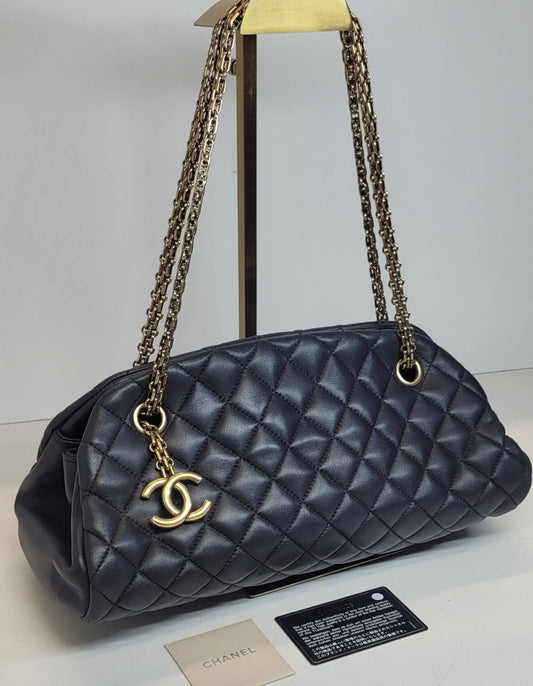 Chanel Black Lambskin Mademoiselle Bowler Bag