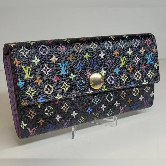 Louis Vuitton Murakami Multicolor Monogram Leather Long Sarah Wallet