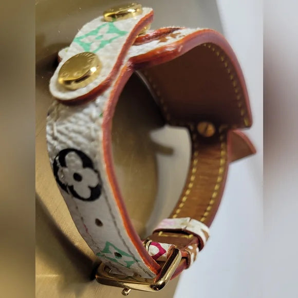 Louis Vuitton Murakami Mutlicolor Monogram Embellished Bow Leather Bracelet