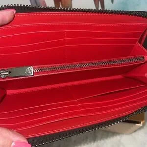 CHRISTIAN LOUBOUTIN spiked multi colored long zippy wallet