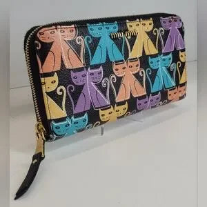Miu Miu Colorful Cat Long Zippy Wallet