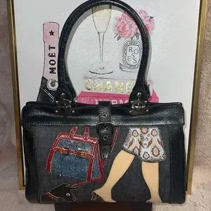 Miu Miu distressed denim shoulder bag