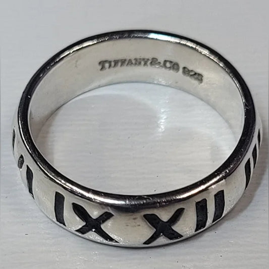 Tiffany & Co. Silver Roman Numeral Ring