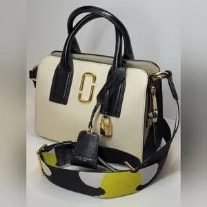 Marc Jacobs Big Shot White Cloud Leather Handbag