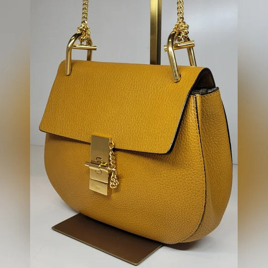 Chloe Drew Calfskin Leather and Suede Crossbody Bag