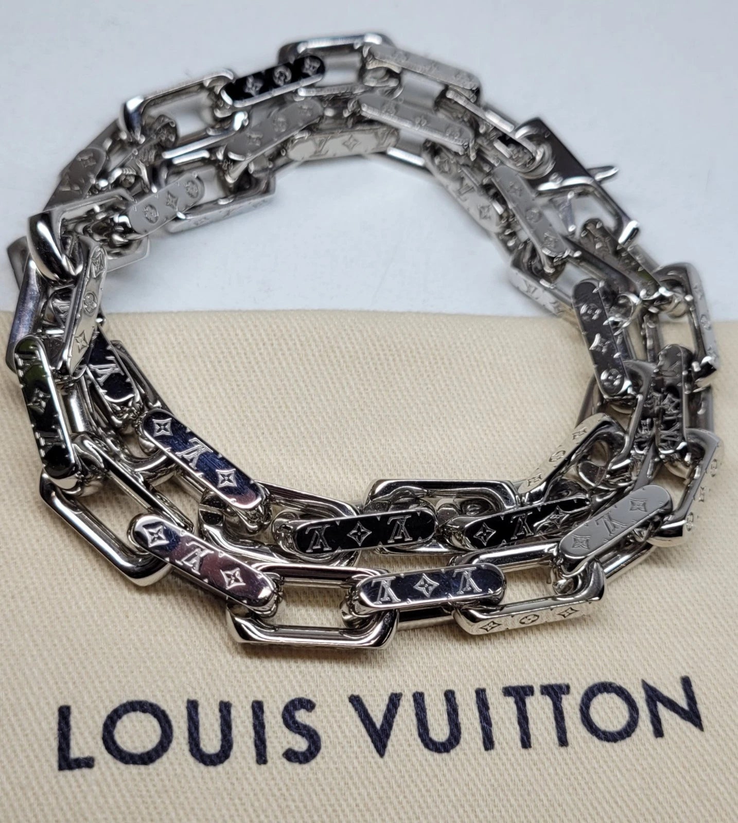 Louis Vuitton Monogram Silver Necklace