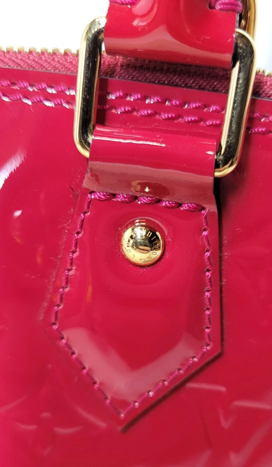 Louis Vuitton Red Vernis Leather Alma PM w/ Dustbag / Lock & Key