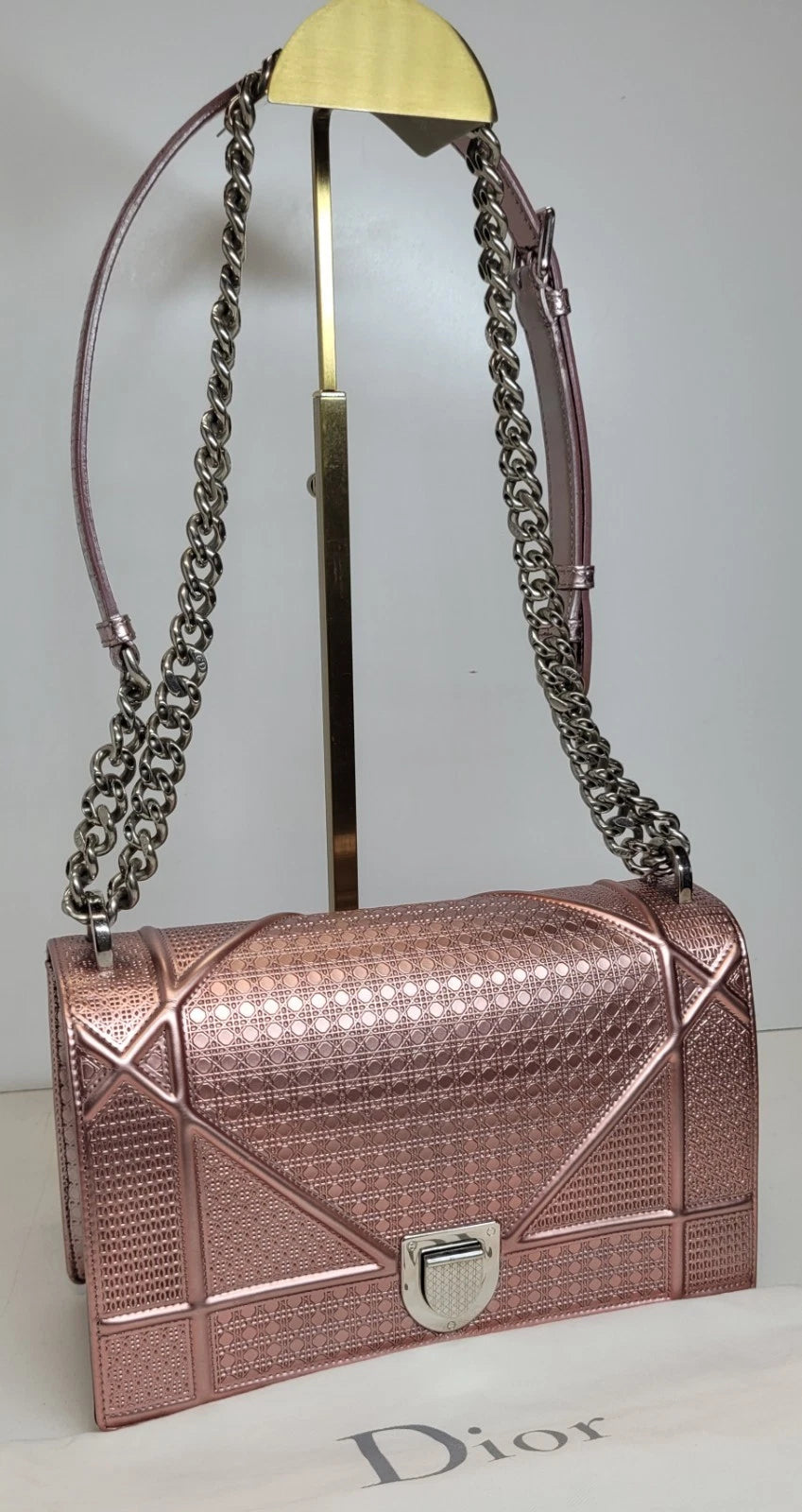 Christian Dior Diorama Pink Patent Leather Handbag