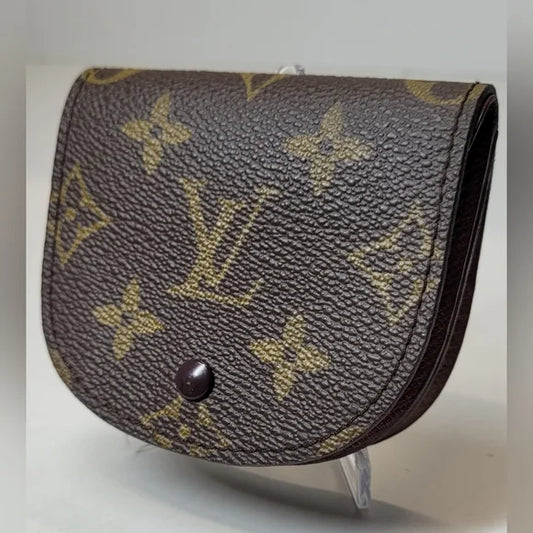 Louis Vuitton Brown Monogram Coin Purse Porte Monnaie Gousset