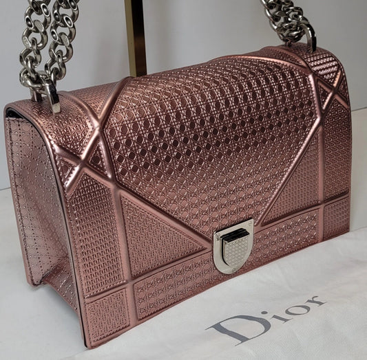 Christian Dior Diorama Pink Patent Leather Handbag
