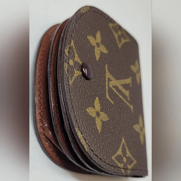 Louis Vuitton Brown Monogram Coin Purse Porte Monnaie Gousset