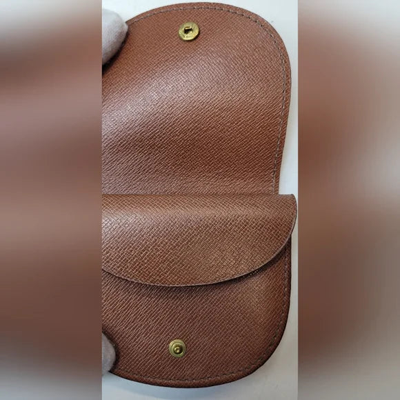Louis Vuitton Brown Monogram Coin Purse Porte Monnaie Gousset