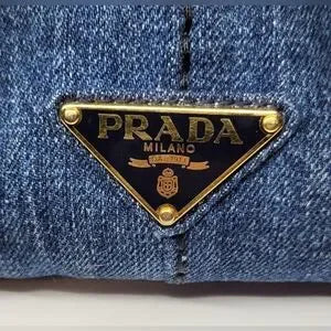 Prada Denim Blue Canapa Handbag