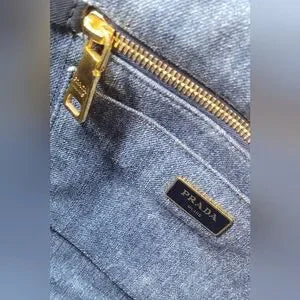 Prada Denim Blue Canapa Handbag