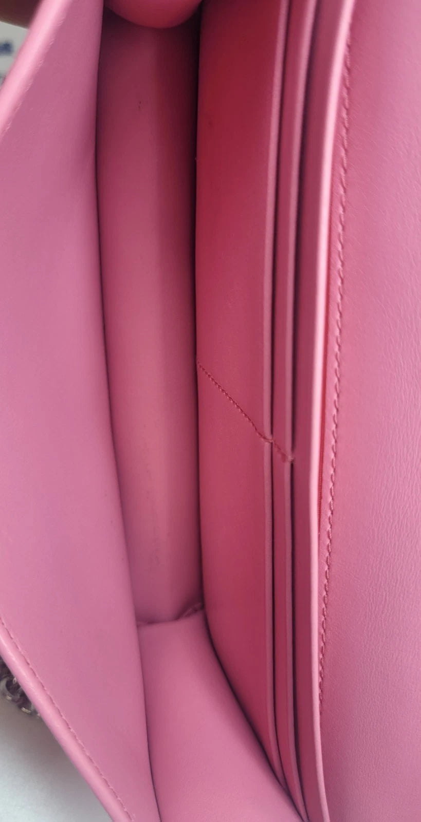 Prada Pink Quilted Leather Diagramme Handbag With Box