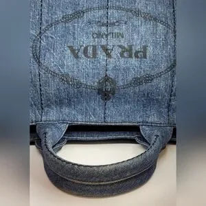 Prada Denim Blue Canapa Handbag