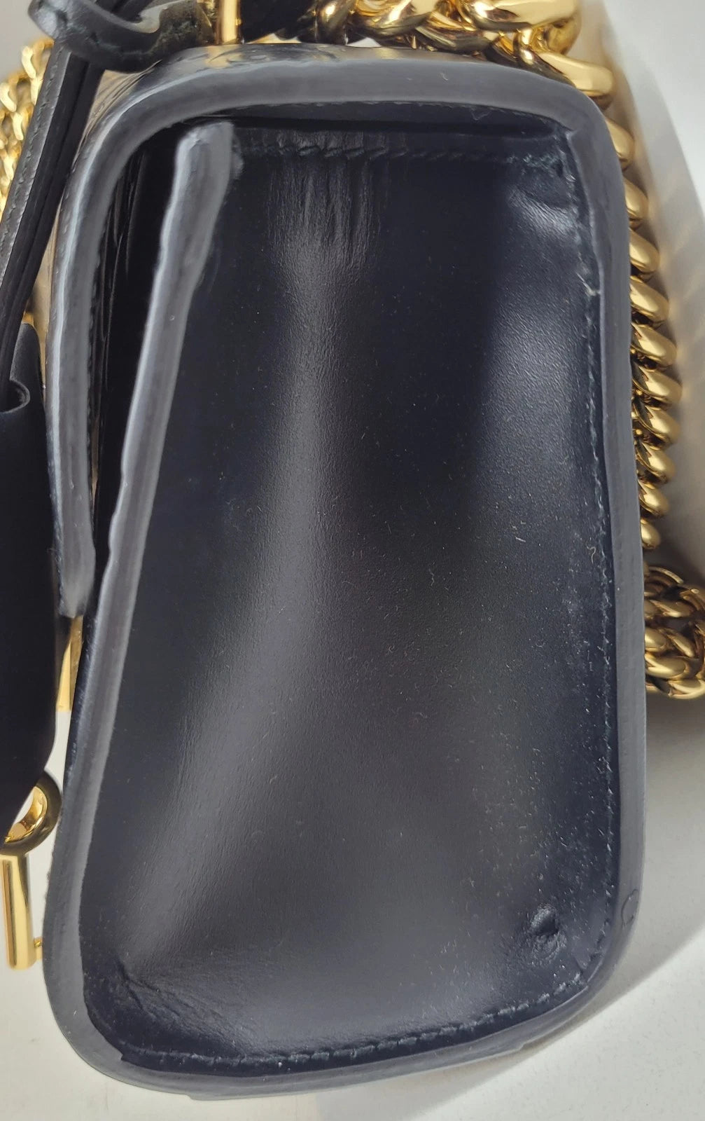 Gucci Guccissima Black Leather Padlock Shoulder Bag w/Box