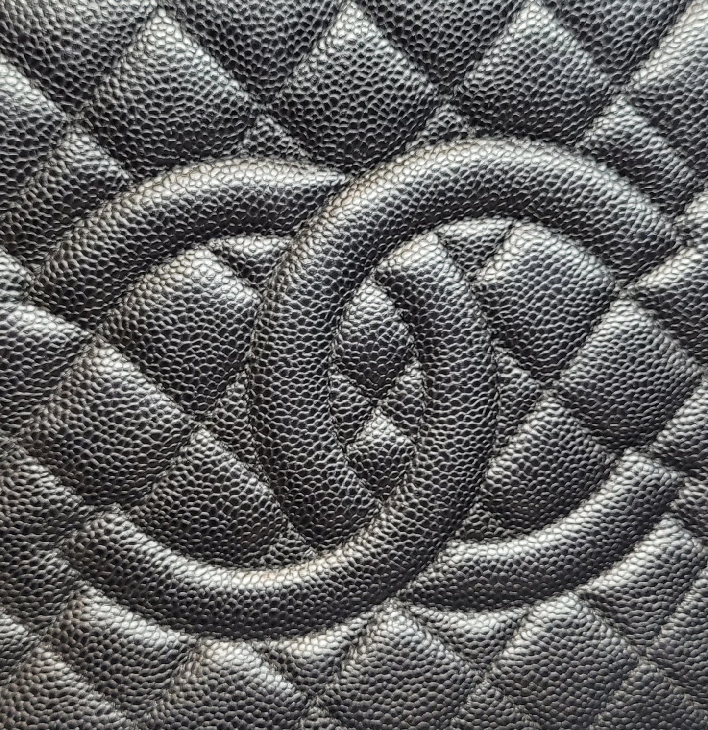 Chanel Black Caviar Leather Grand Shopping Tote Bag with dust bag