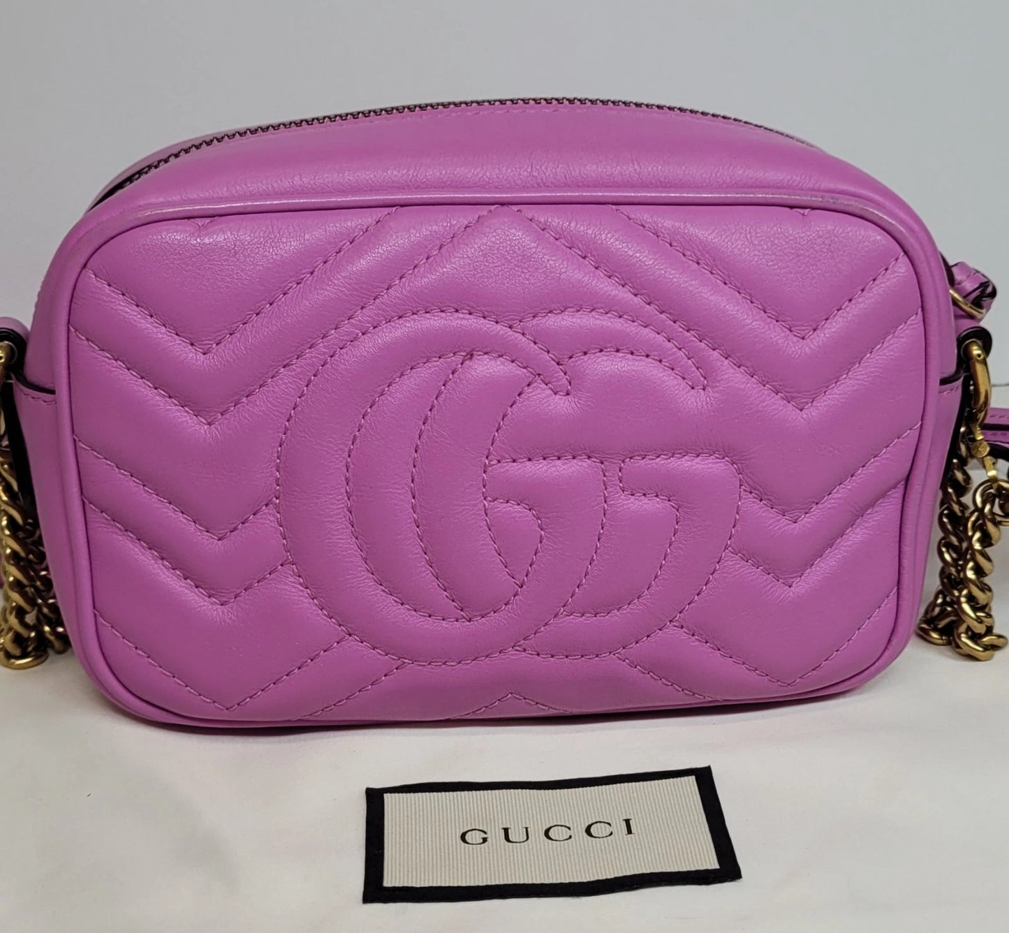 Gucci GG Marmont Pink Matelasse Camera Bag