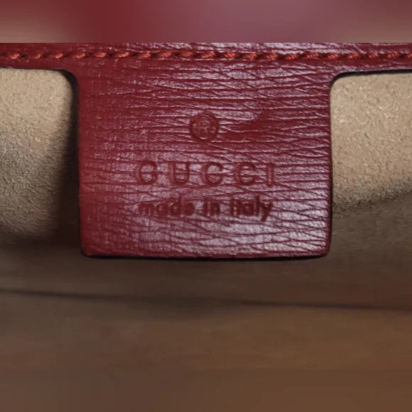 🔥Gucci Large Red Calfskin Sylvie Crossbody Bag/shoulder bag