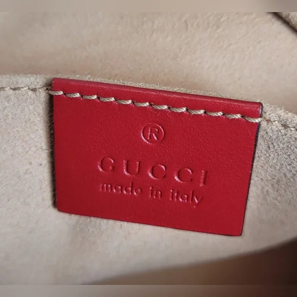 Gucci Marmont Matelasse Lg Red Leather Crossbody