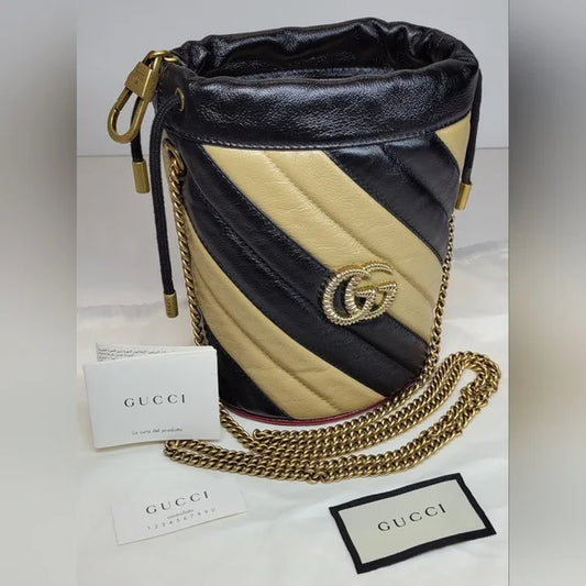 New Gucci Marmont Azalea Calfskin Bucket Bag cross body. Full inclusion 🔥