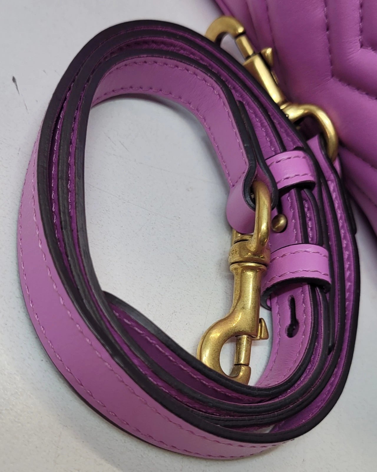 Gucci GG Marmont Matelasse Pink Chevron Leather 2 Way Bag