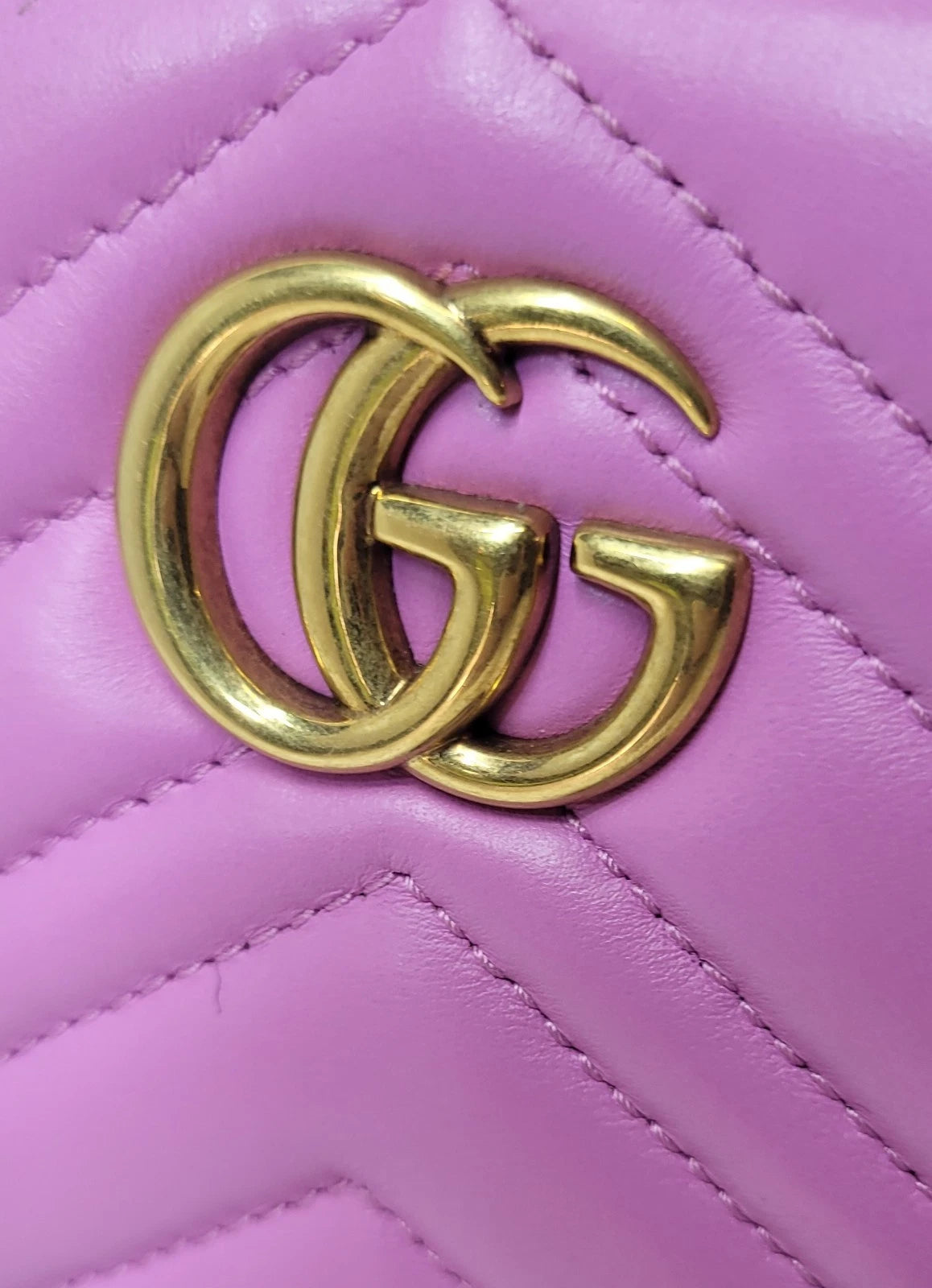 Gucci GG Marmont Matelasse Pink Chevron Leather 2 Way Bag