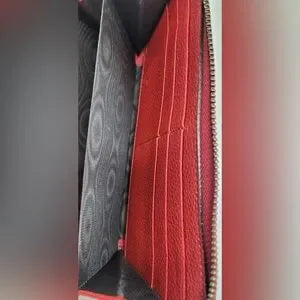 Gucci Red Leather Long Continental Interlocking GG Zip Around Wallet