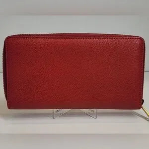 Gucci Red Leather Long Continental Interlocking GG Zip Around Wallet
