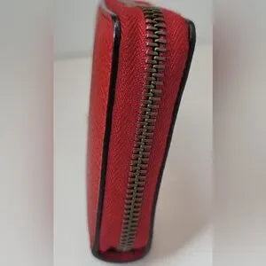 Gucci Red Leather Long Continental Interlocking GG Zip Around Wallet
