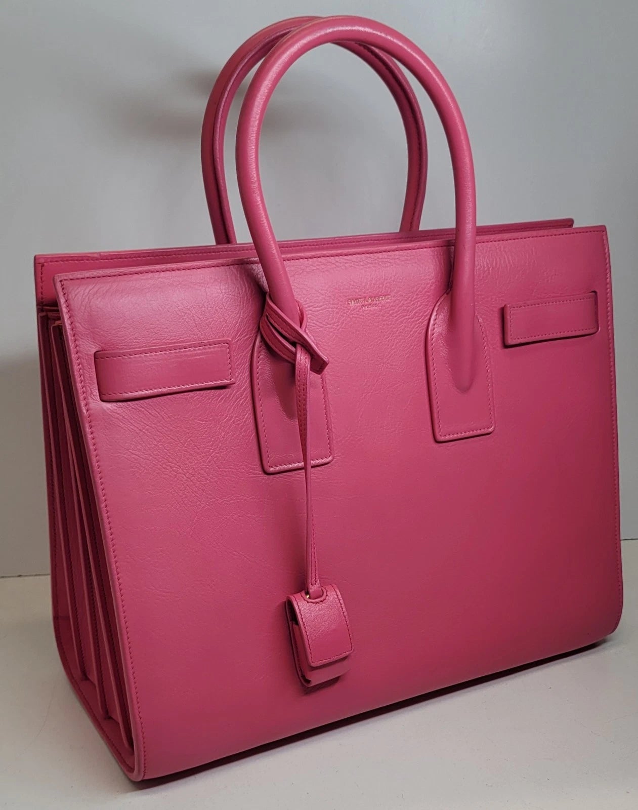 Saint Laurent Pink Calfskin Sac De Jour Handbag