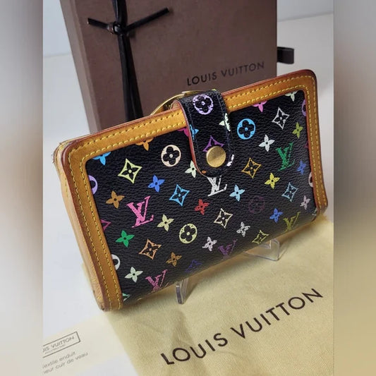 Louis Vuitton Murakami Multicolor Monogram Leather Kisslock Wallet