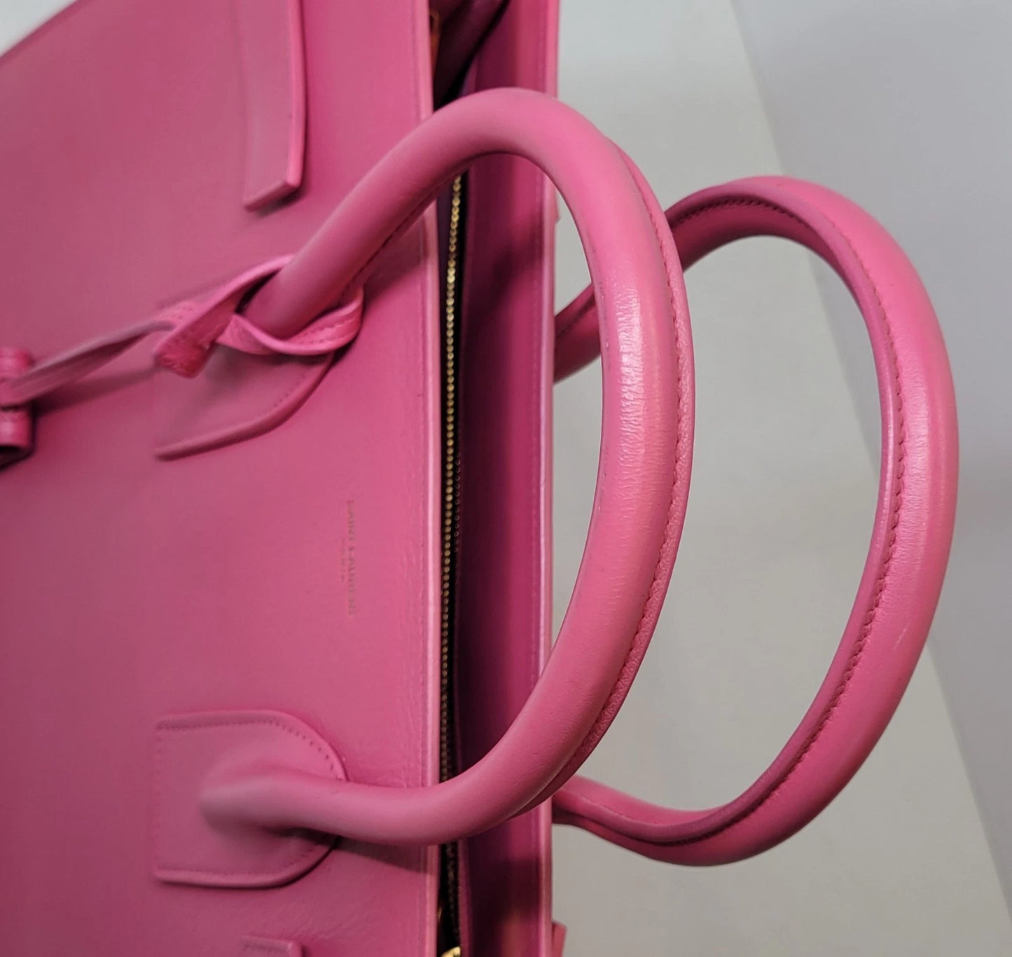 Saint Laurent Pink Calfskin Sac De Jour Handbag