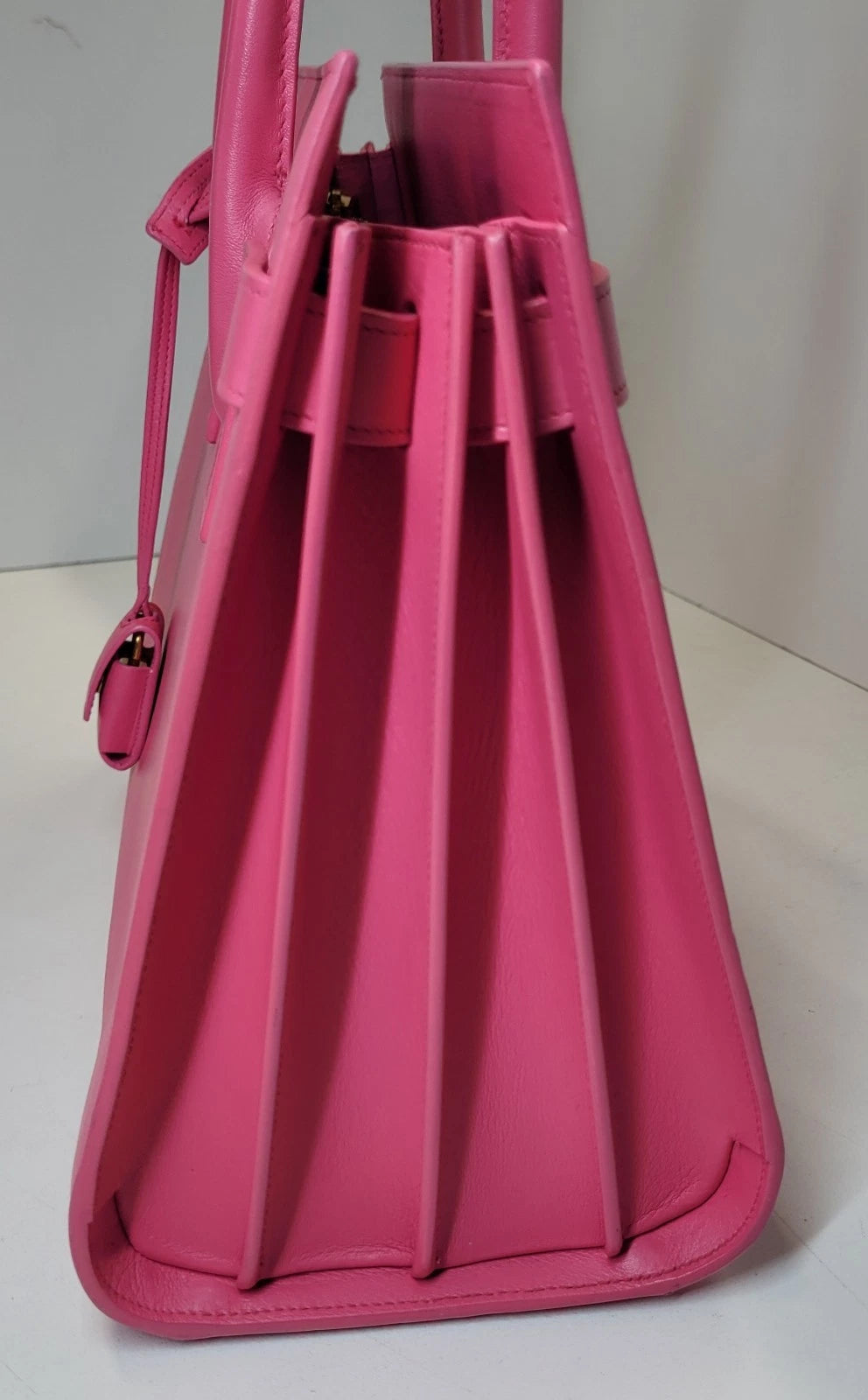 Saint Laurent Pink Calfskin Sac De Jour Handbag