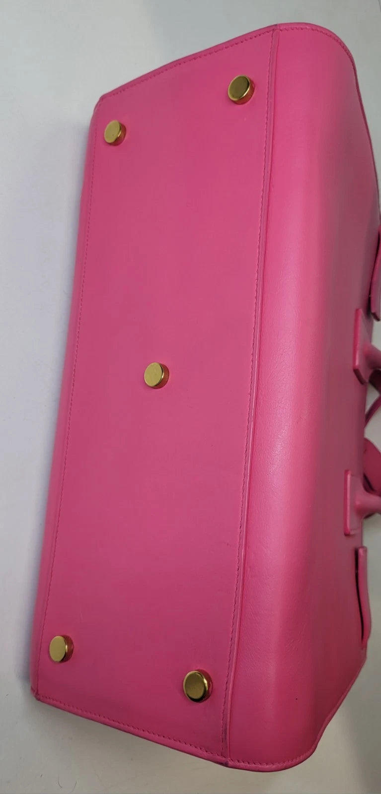 Saint Laurent Pink Calfskin Sac De Jour Handbag