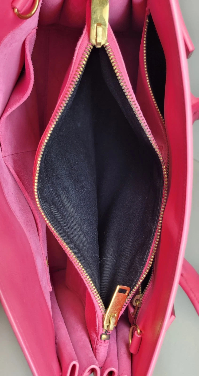 Saint Laurent Pink Calfskin Sac De Jour Handbag